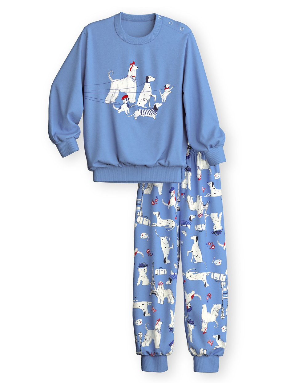 Multipack Kinder - Bündchen-Pyjama aus 100% Baumwolle in Violett,  aus Serie Toddlers Dog von CALIDA