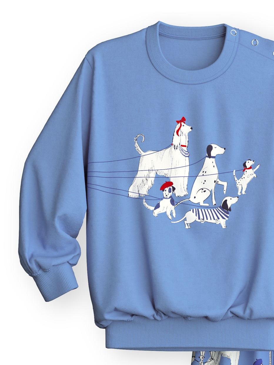 Kinder - Bündchen-Pyjama aus 100% Baumwolle in Violett,  aus Serie Toddlers Dog von CALIDA