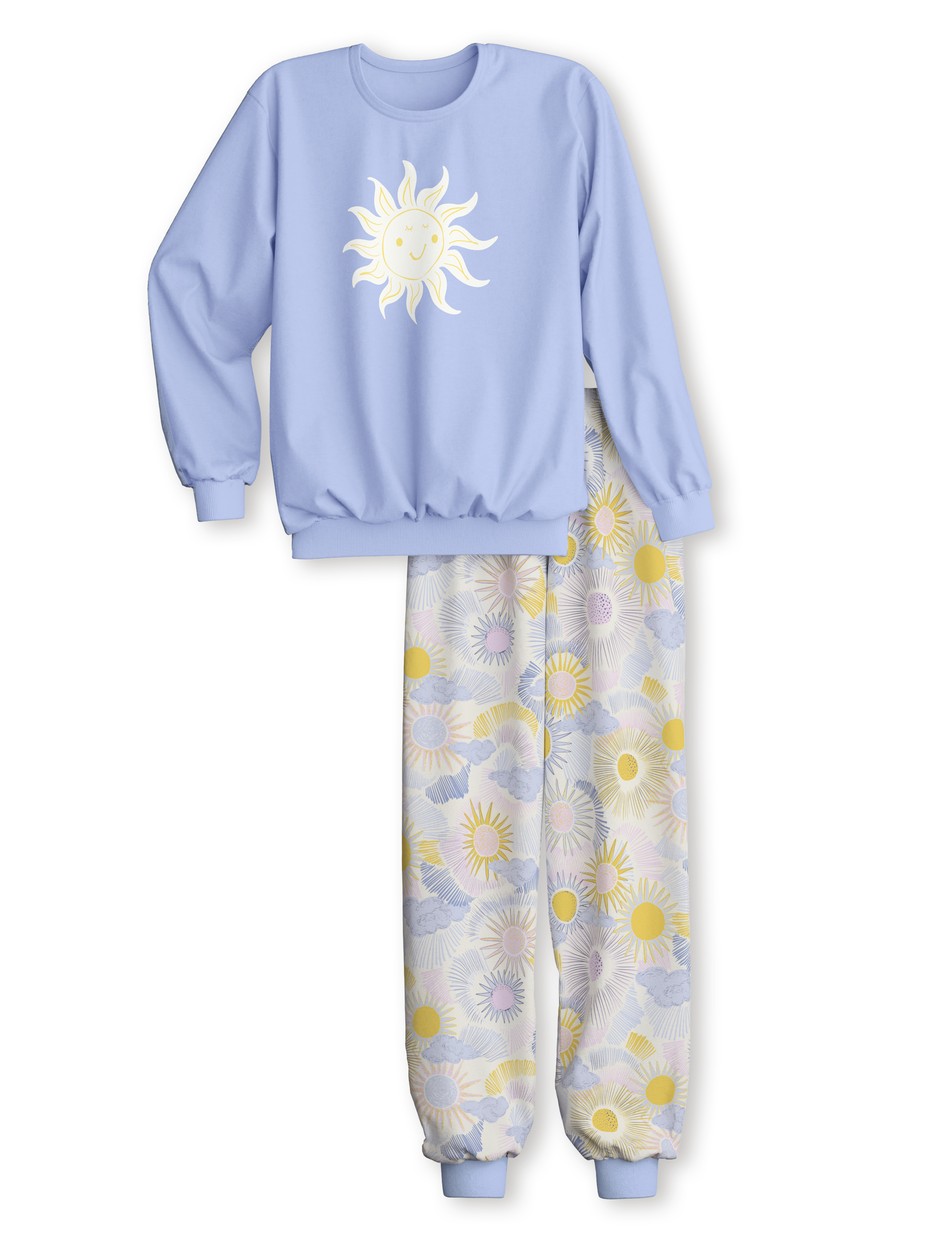 Multipack Enfant - Pyjama avec bords élastiques en 100% coton de couleur Bleu, , de la série EDITION 85 de CALIDA