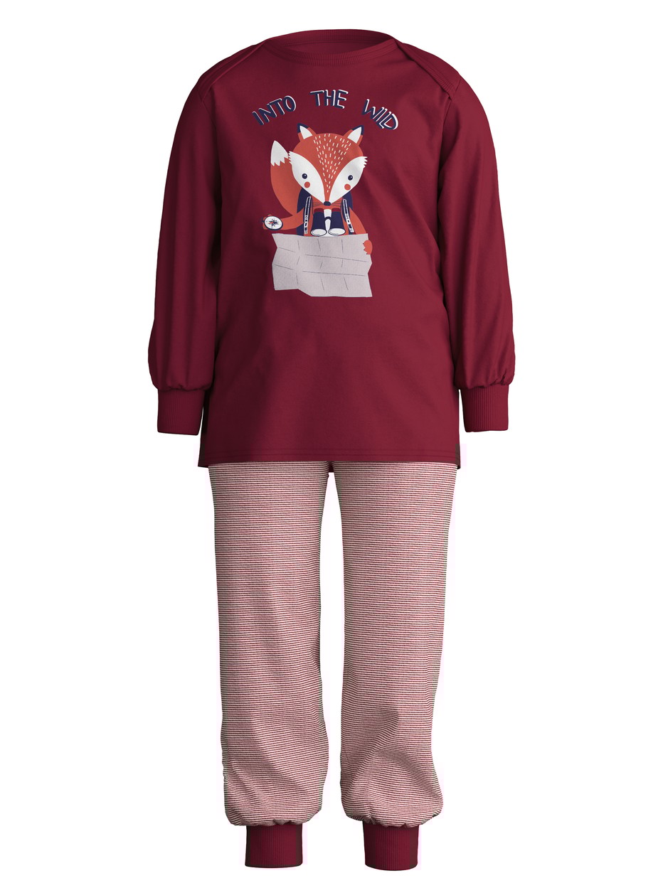 Figli - Pigiama con polsini in 100% cotone di colore Rosso, Modello, della serie Toddlers Outdoor di CALIDA