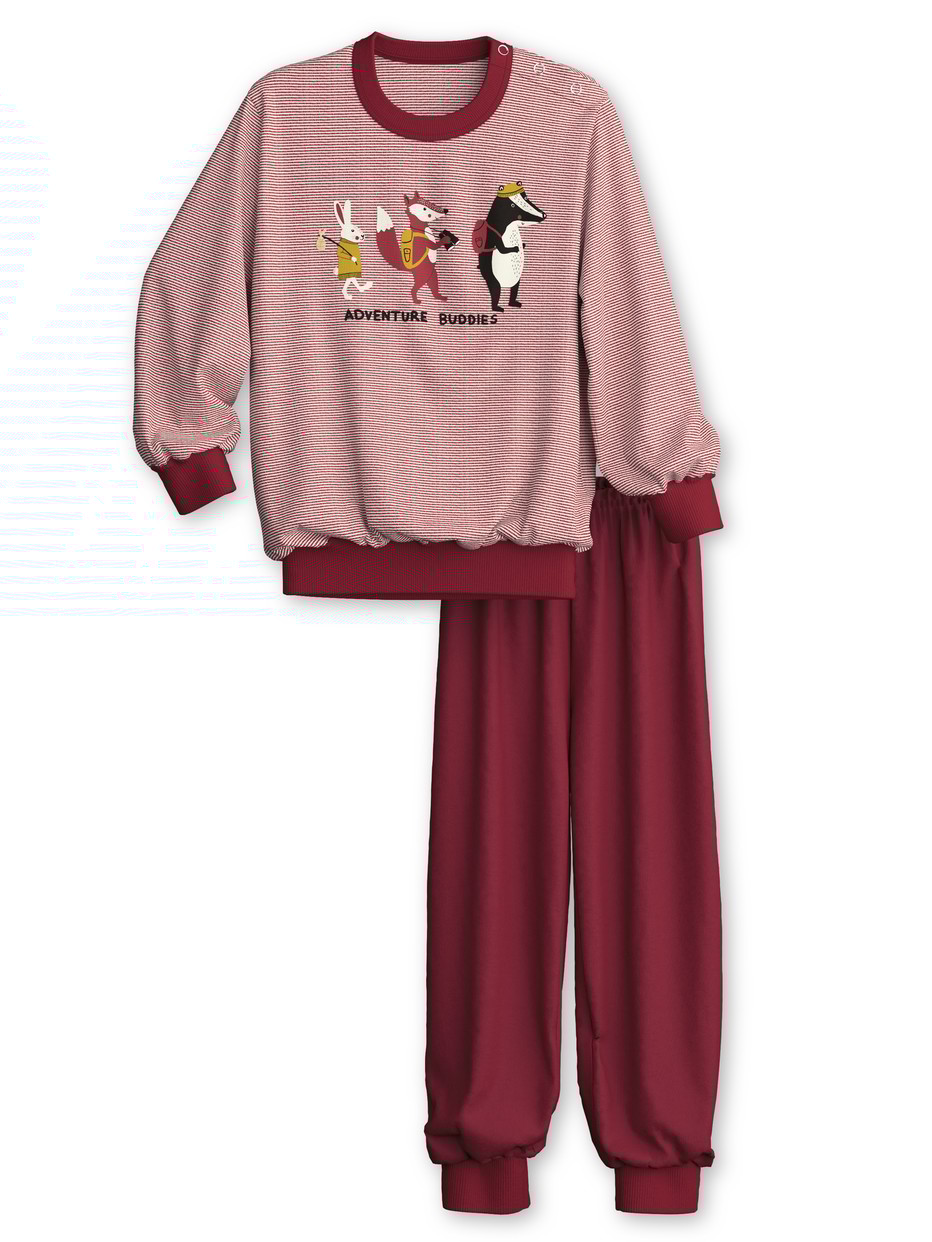 Multipack Figli - Pigiama con polsini in 100% cotone di colore Rosso, Modello, della serie Toddlers Outdoor di CALIDA