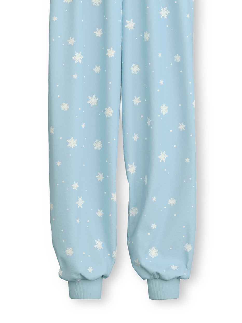 Kids - Pyjama with cuff made of 100% Cotton in Blue, Patterned, from the Kids Snowflakes series by CALIDA