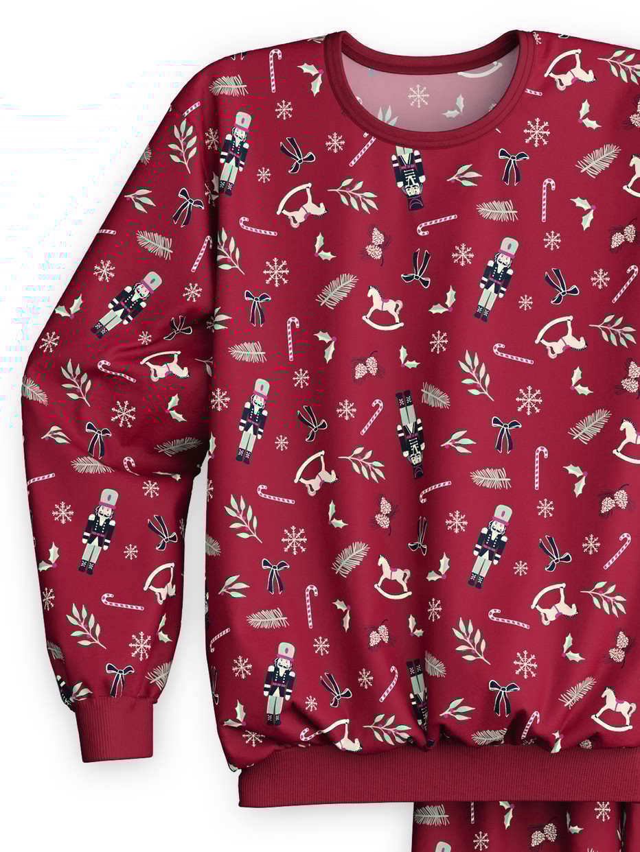 Kids - Pyjama with cuff made of 100% Cotton in Red, Patterned, from the Family & Friends series by CALIDA