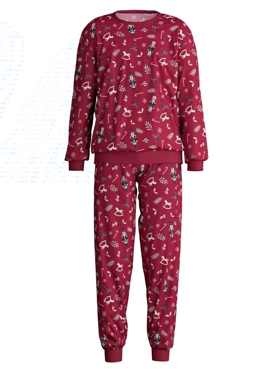 Kids - Pyjama with cuff made of 100% Cotton in Red, Patterned, from the Family & Friends series by CALIDA