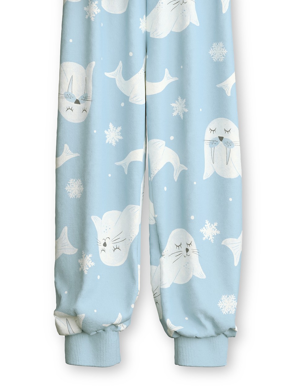 Kids - Pyjama with cuff made of 100% Cotton in Blue, Patterned, from the Toddlers Seal series by CALIDA