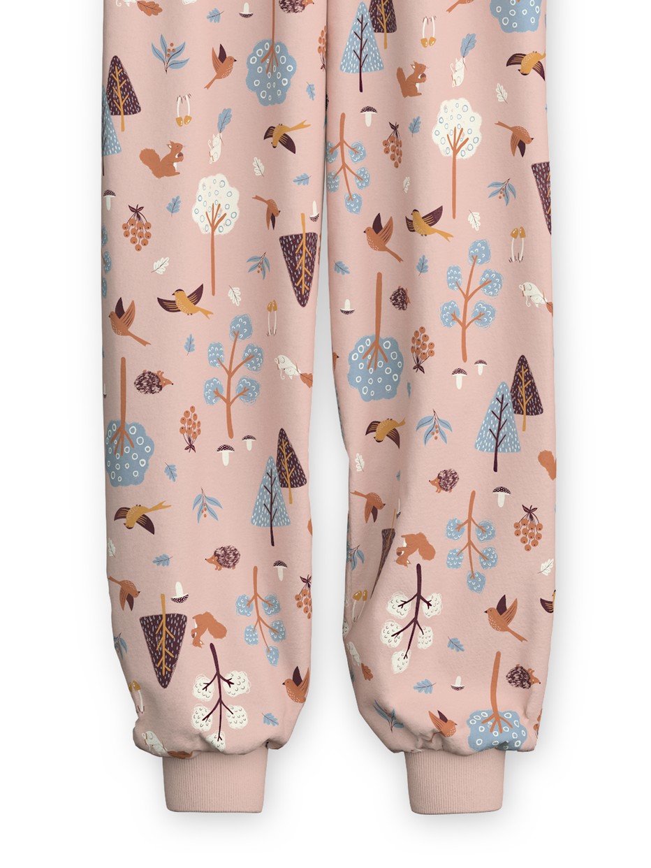 Figli - Pigiama con polsini in 100% cotone di colore Rosa, Modello, della serie Kids Forest di CALIDA