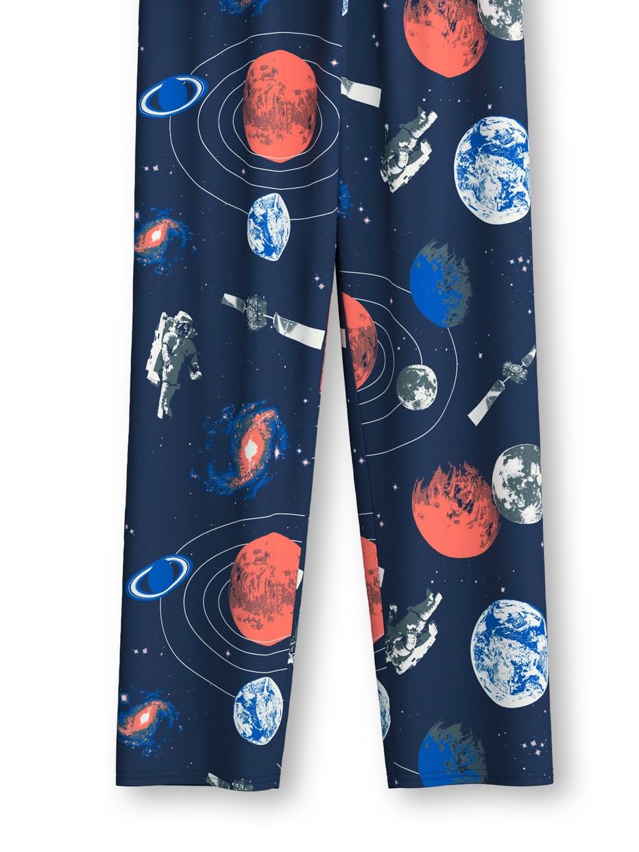 Kids - Pyjamas, long made of 100% Cotton in Blue, Patterned, from the Kids Space series by CALIDA