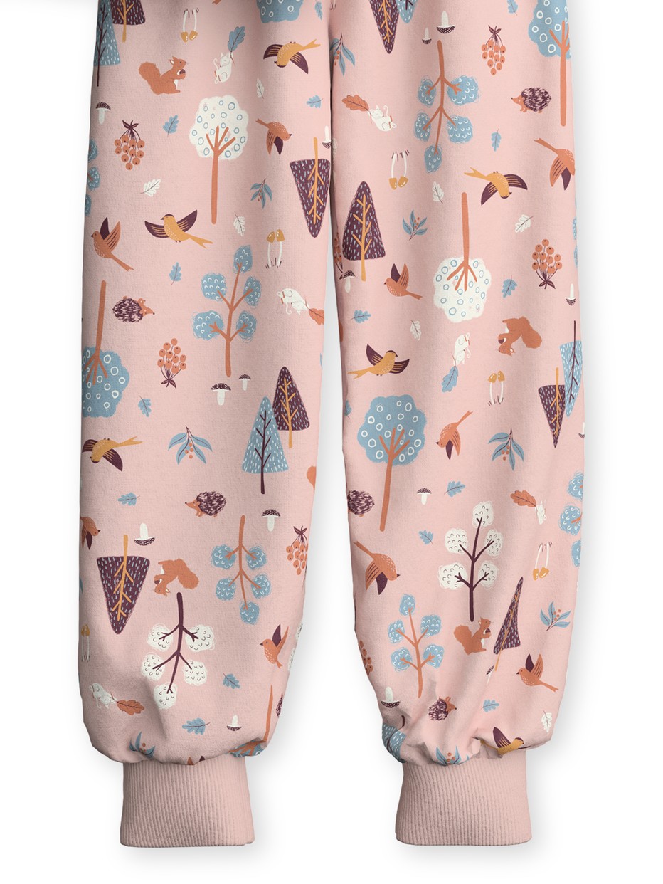 Figli - Pigiama con polsini in 100% cotone di colore Rosa, Modello, della serie Toddlers Forest di CALIDA