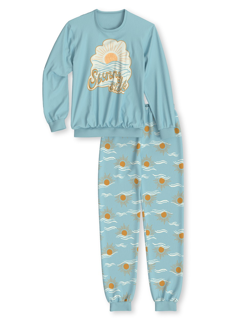 Pyjama with cuff in pure organic cotton