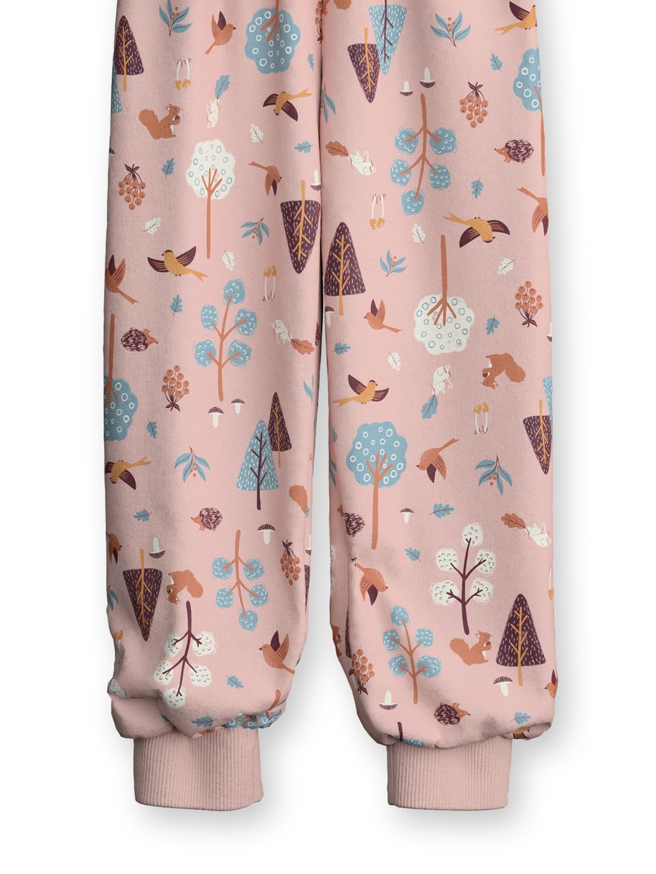 Figli - Pigiama con polsini in 100% cotone di colore Rosa, Modello, della serie Toddlers Forest di CALIDA