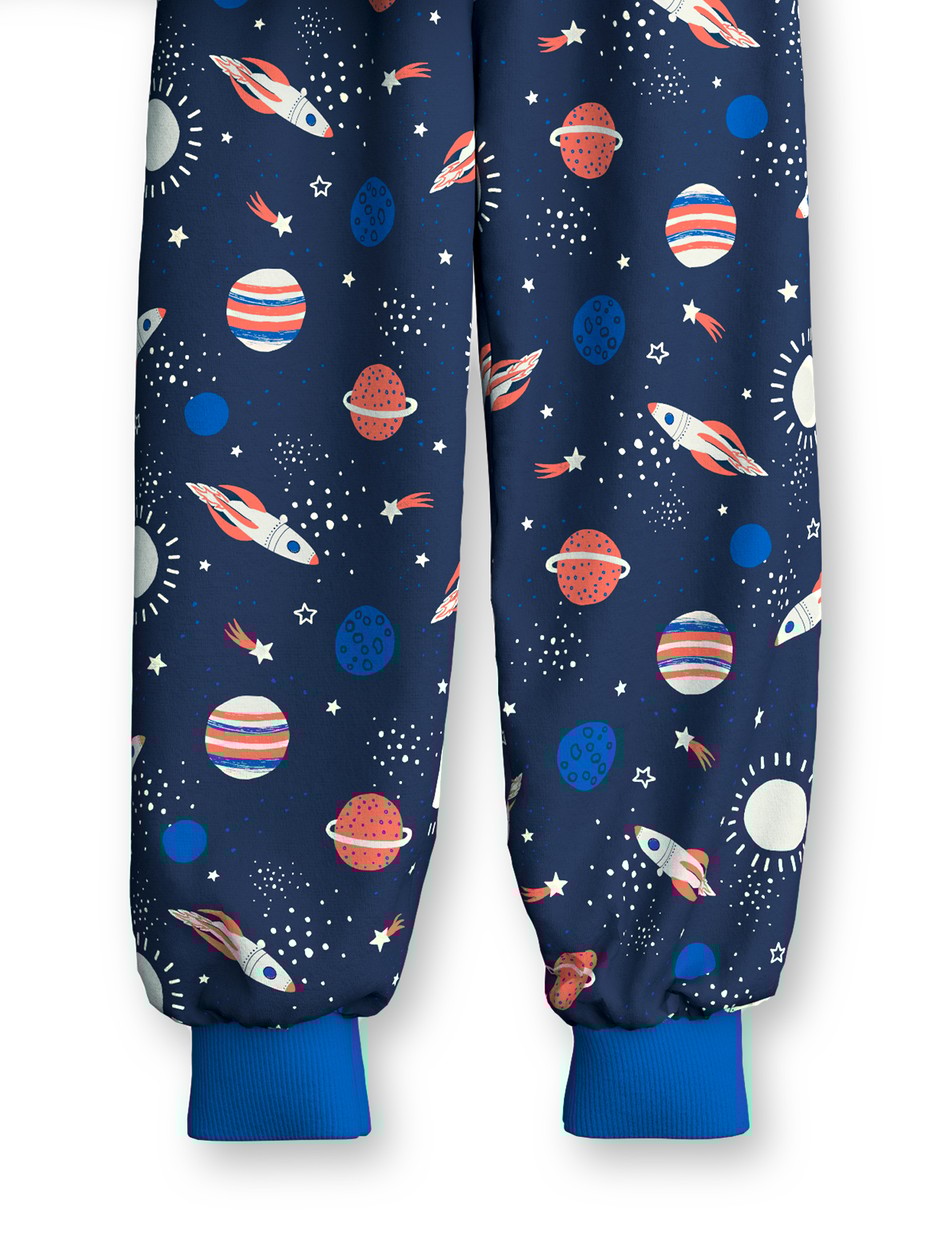 Kids - Pyjama with cuff made of 100% Cotton in Blue, Patterned, from the Toddlers Space series by CALIDA