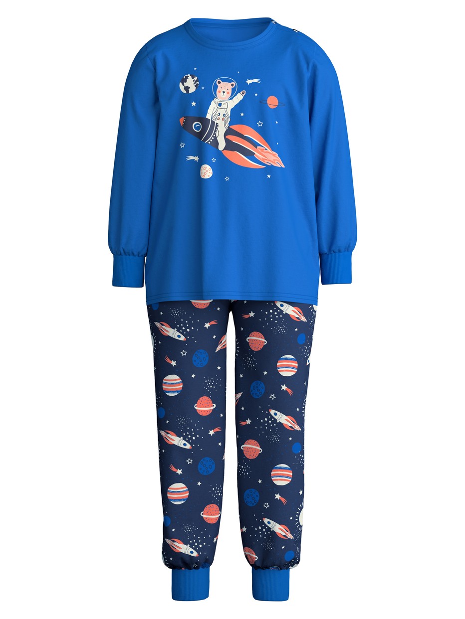 Kids - Pyjama with cuff made of 100% Cotton in Blue, Patterned, from the Toddlers Space series by CALIDA