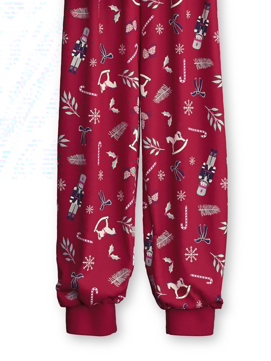 Kids - Pyjama with cuff made of 100% Cotton in Red, Patterned, from the Family & Friends series by CALIDA
