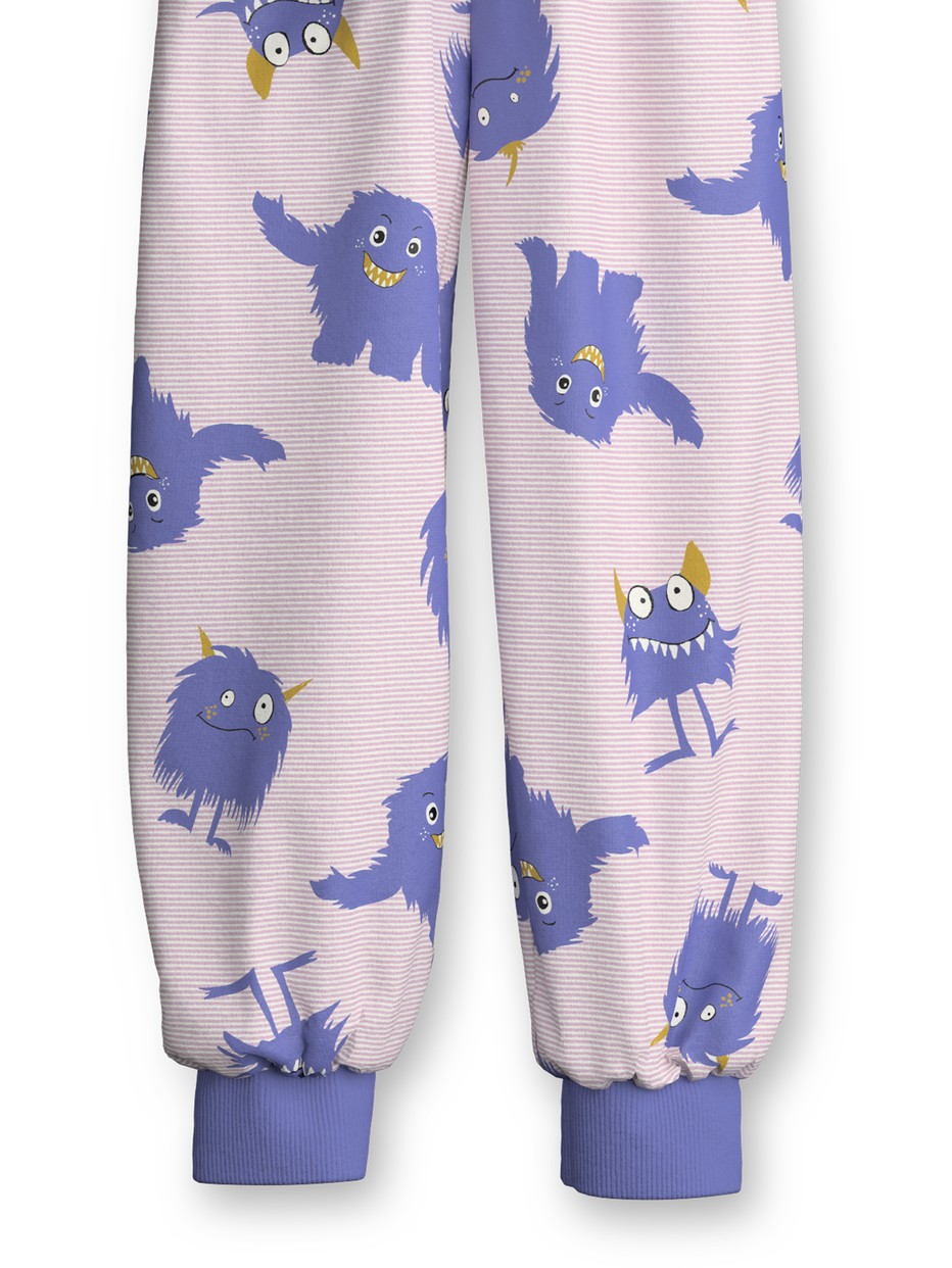 Kids - Pyjama with cuff made of 100% Cotton in Purple, Patterned, from the Toddlers Monsters series by CALIDA