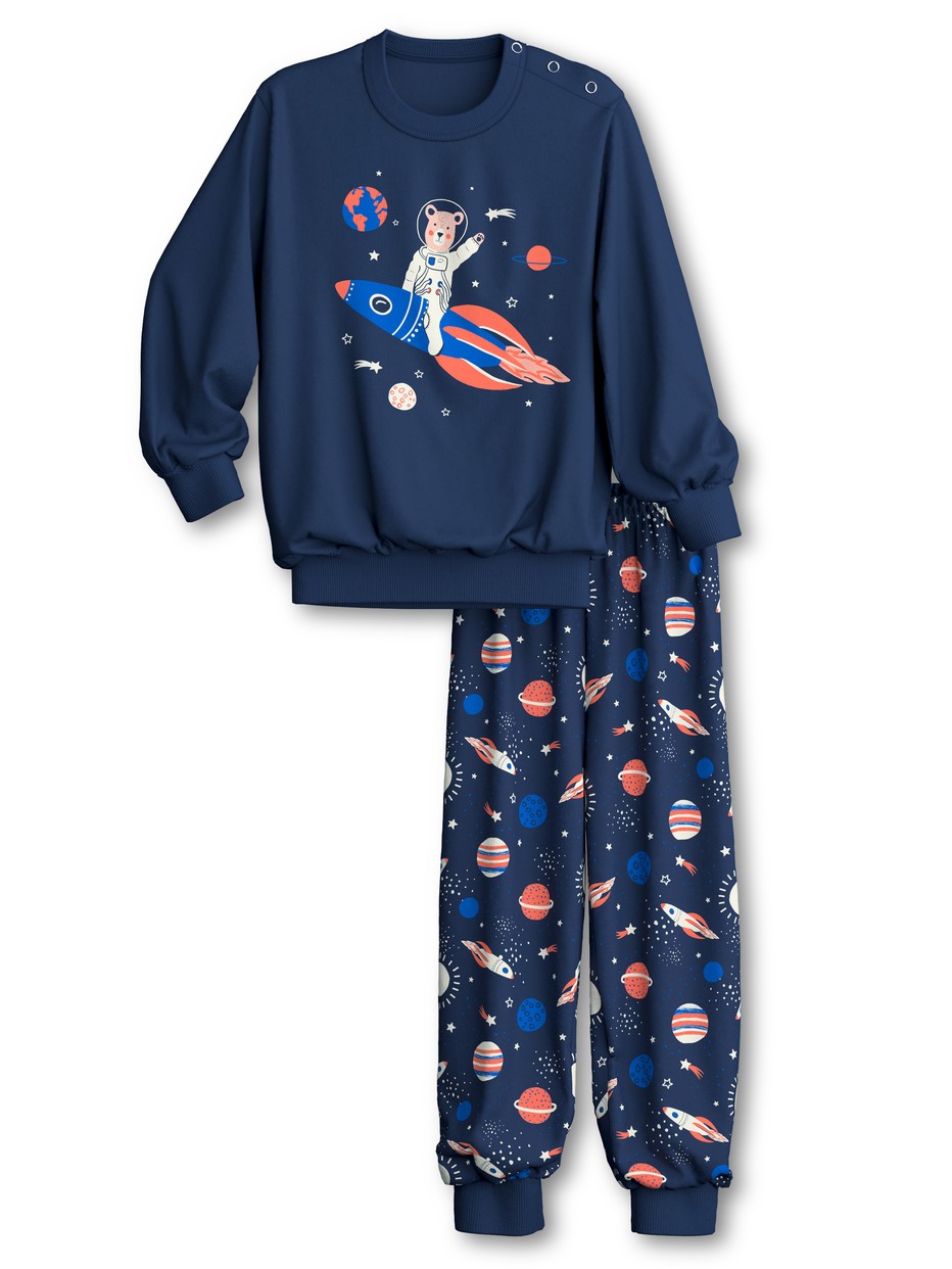 Multipack Kids - Pyjama with cuff made of 100% Cotton in Blue, Patterned, from the Toddlers Space series by CALIDA