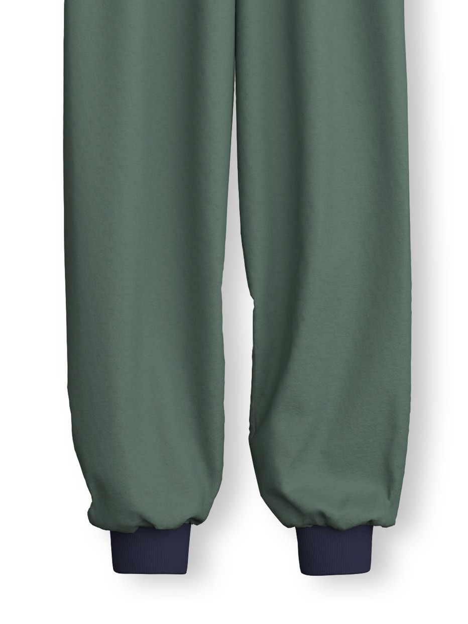 Figli - Pigiama con polsini in 100% cotone di colore Verde, Modello, della serie Kids Outdoor di CALIDA