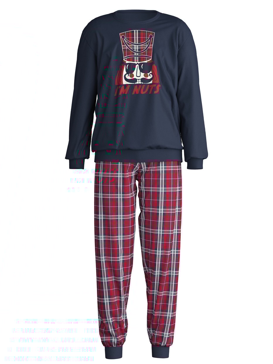 Kids - Pyjama with cuff made of 100% Cotton in Blue, Patterned, from the Family & Friends series by CALIDA