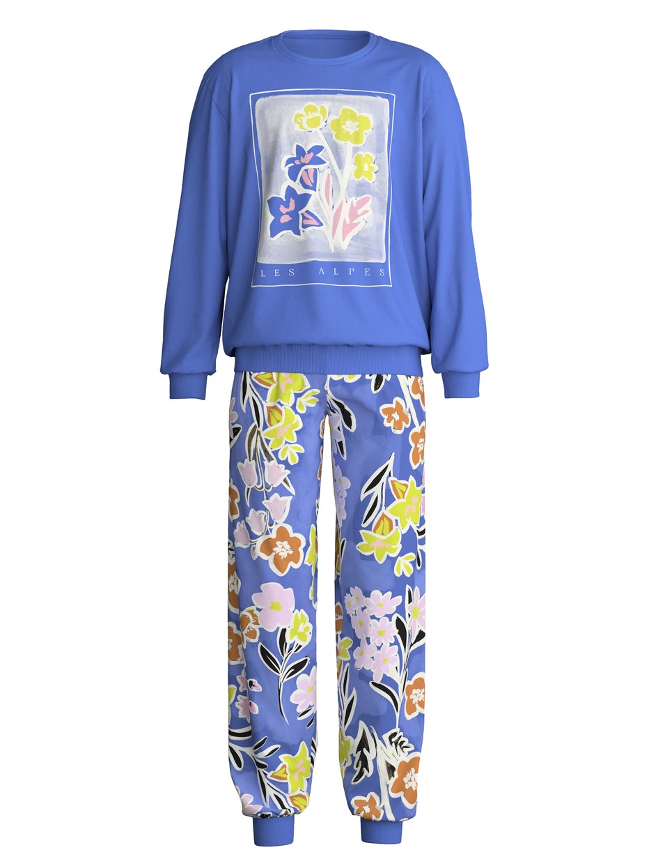 Kids - Pyjama with cuff made of 100% Cotton in Purple, , from the Kids Flowers series by CALIDA