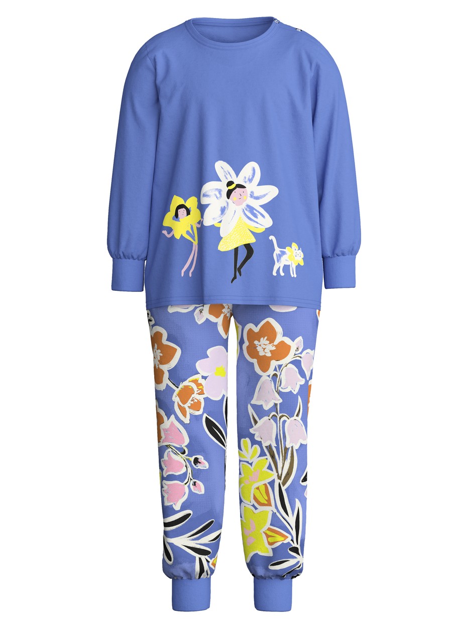 Kids - Pyjama with cuff made of 100% Cotton in Purple, , from the Toddlers Flowers series by CALIDA