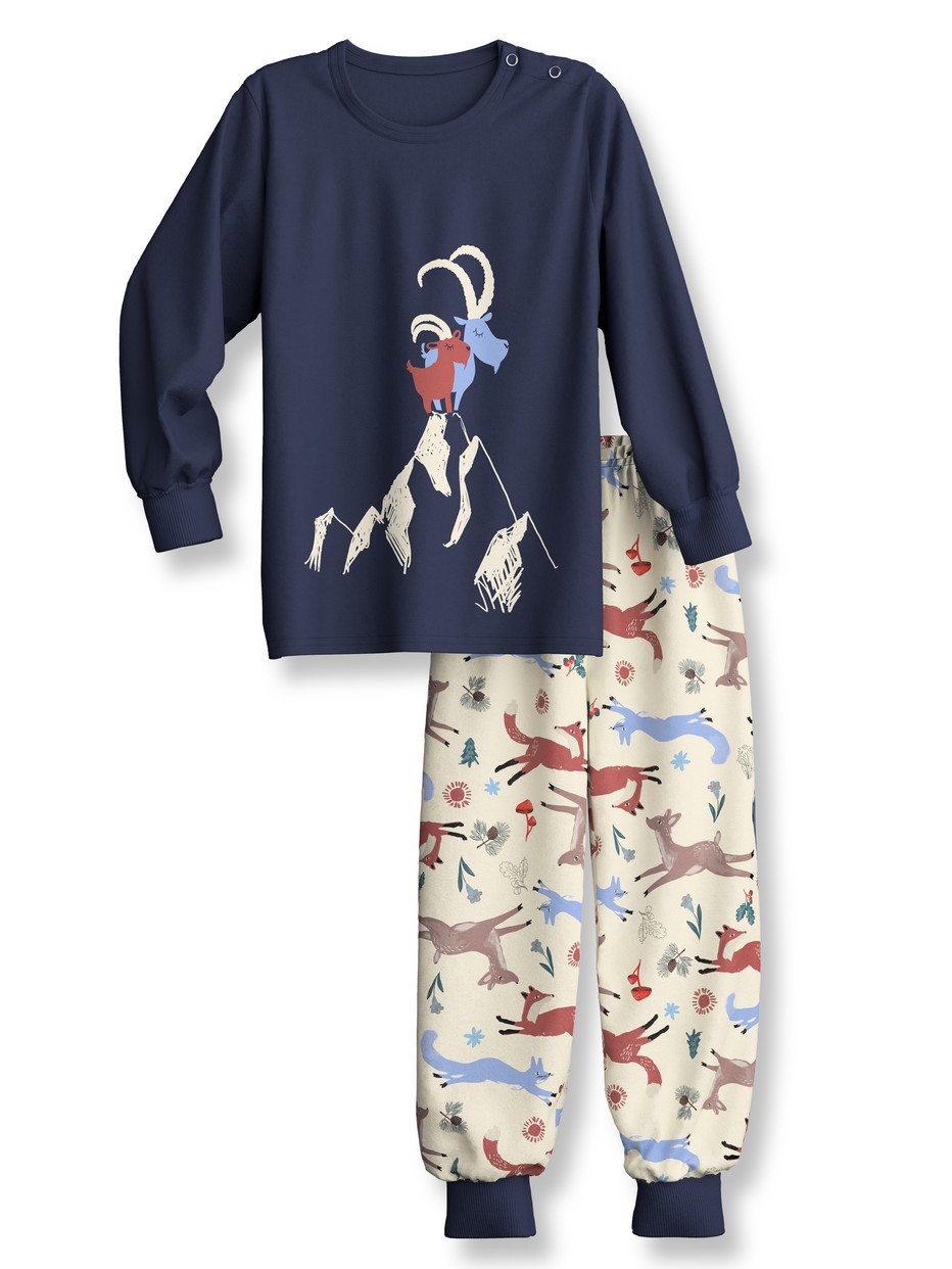 Multipack Kinder - Bündchen-Pyjama aus 100% Baumwolle in Blau,  aus Serie Toddlers Outdoor von CALIDA