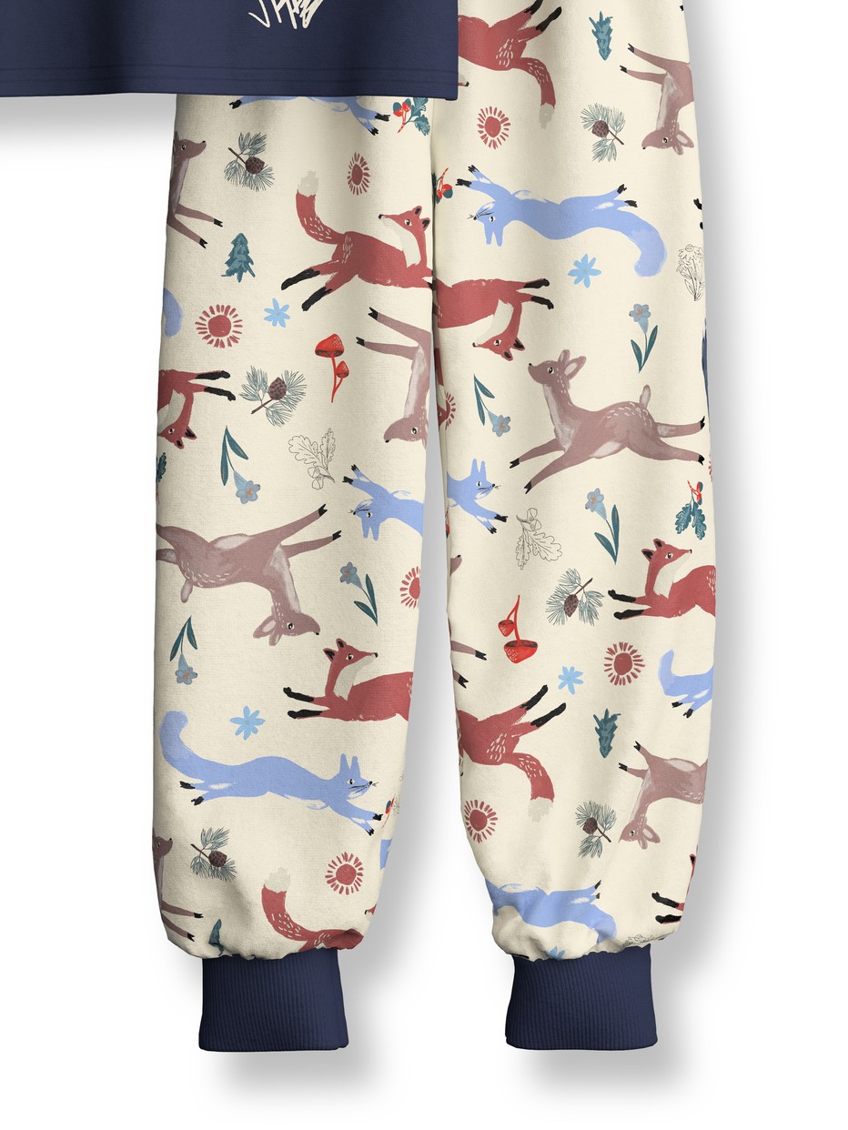 Kinder - Bündchen-Pyjama aus 100% Baumwolle in Blau,  aus Serie Toddlers Outdoor von CALIDA