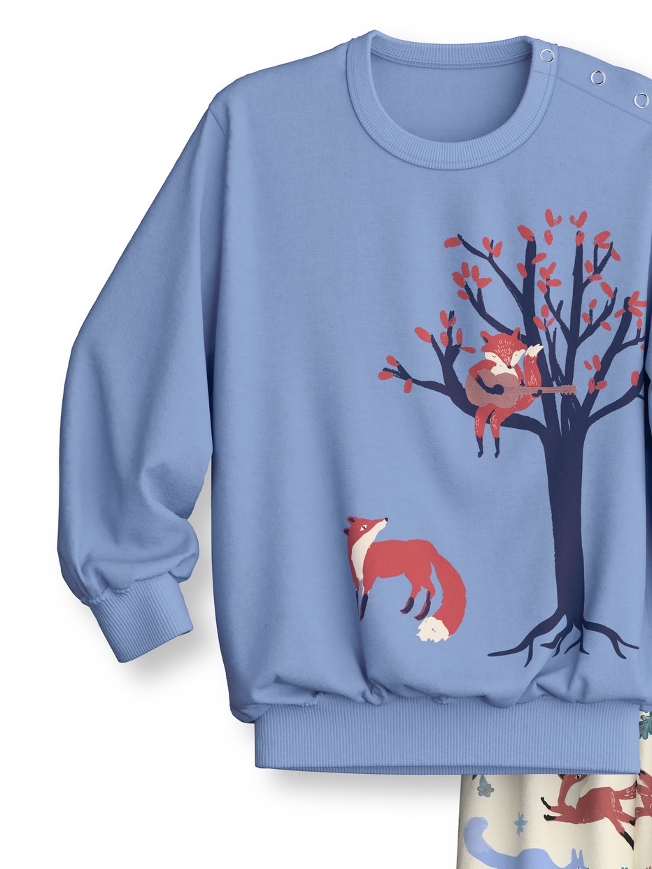 Kinder - Bündchen-Pyjama aus 100% Baumwolle in Blau,  aus Serie Toddlers Outdoor von CALIDA