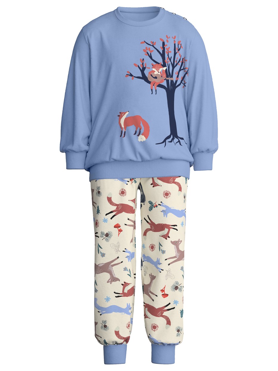 Kinder - Bündchen-Pyjama aus 100% Baumwolle in Blau,  aus Serie Toddlers Outdoor von CALIDA