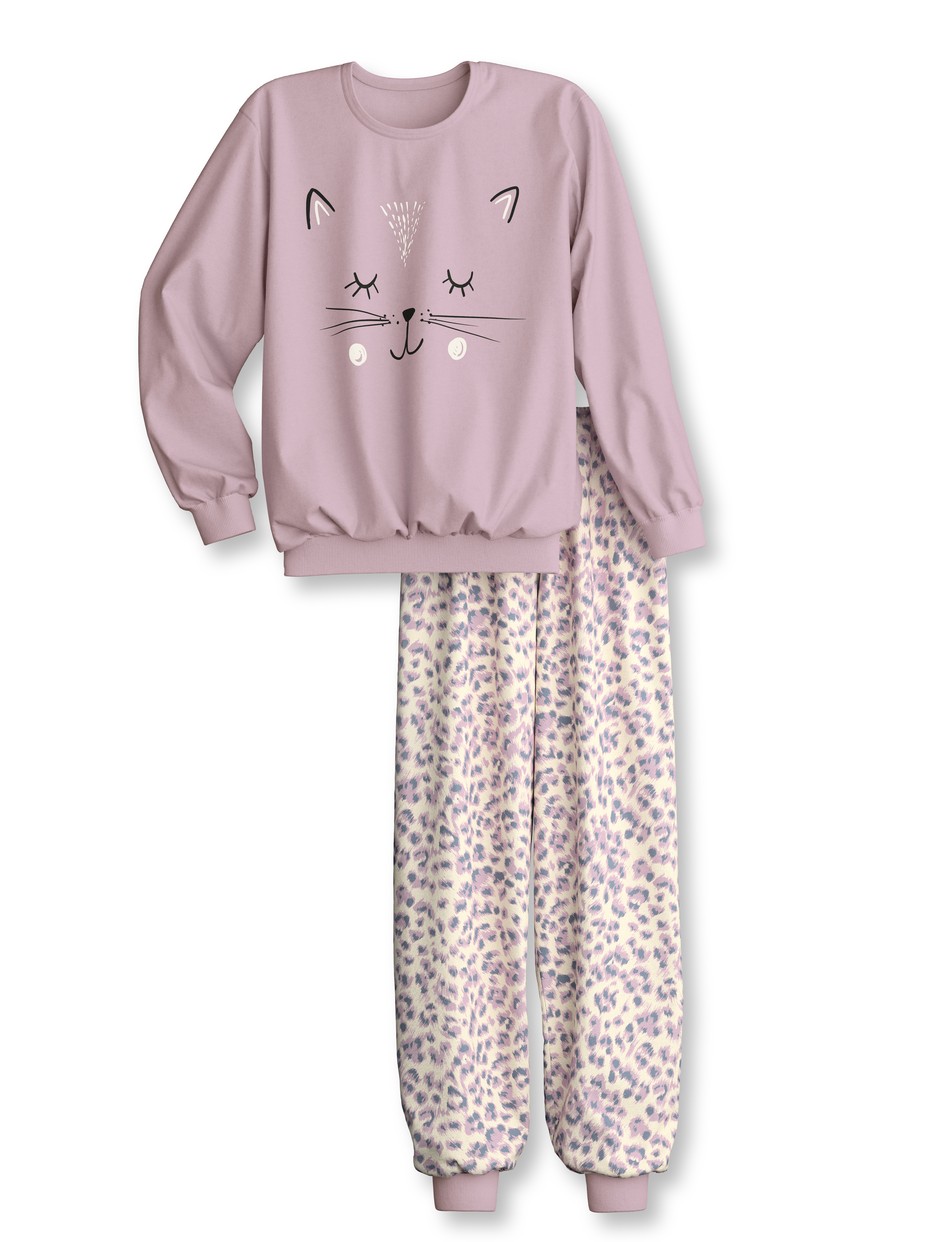 Multipack Kids - Pyjama with cuff made of 100% Cotton in Light pink, , from the Kids Cat series by CALIDA