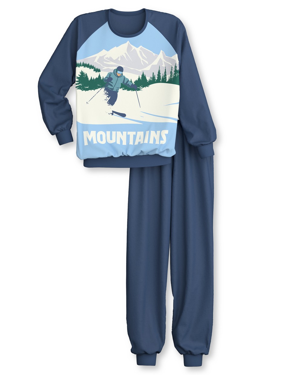 Multipack Kids - Pyjama with cuff made of 100% Cotton in Blue, Patterned, from the Kids Ski Resort series by CALIDA
