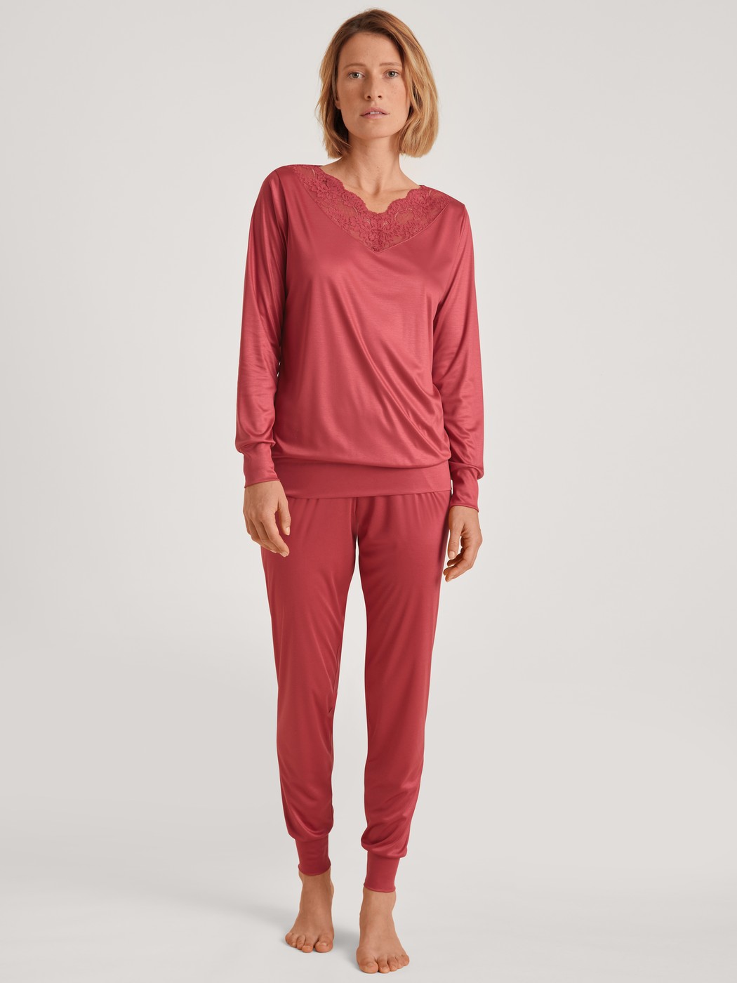 Pyjama with cuff pomegranate red S 40 42 43254 154 S