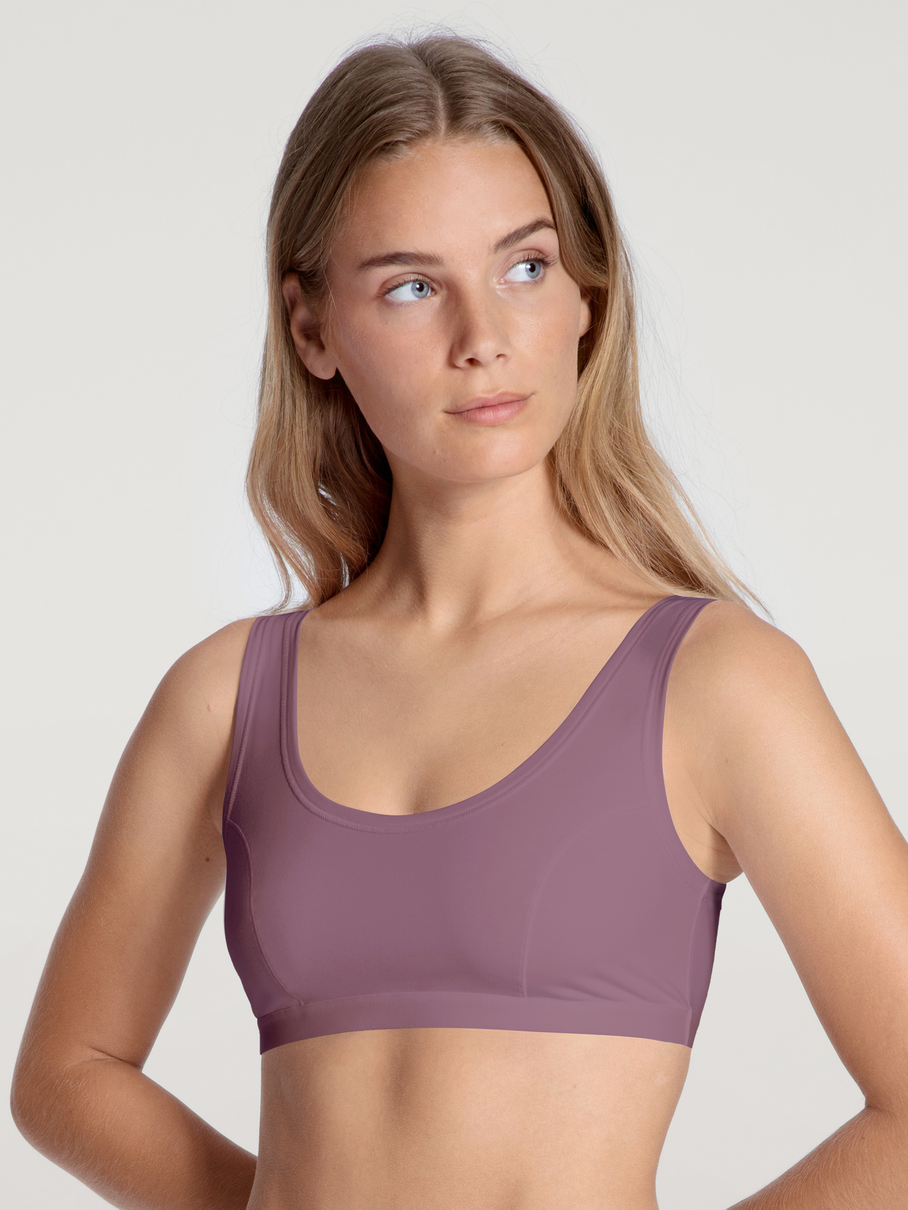CALIDA Natural Joy Xtra Bustierfür Damen, L, Violett,   Weich, formstabil, den ganzen Tag komfortabel