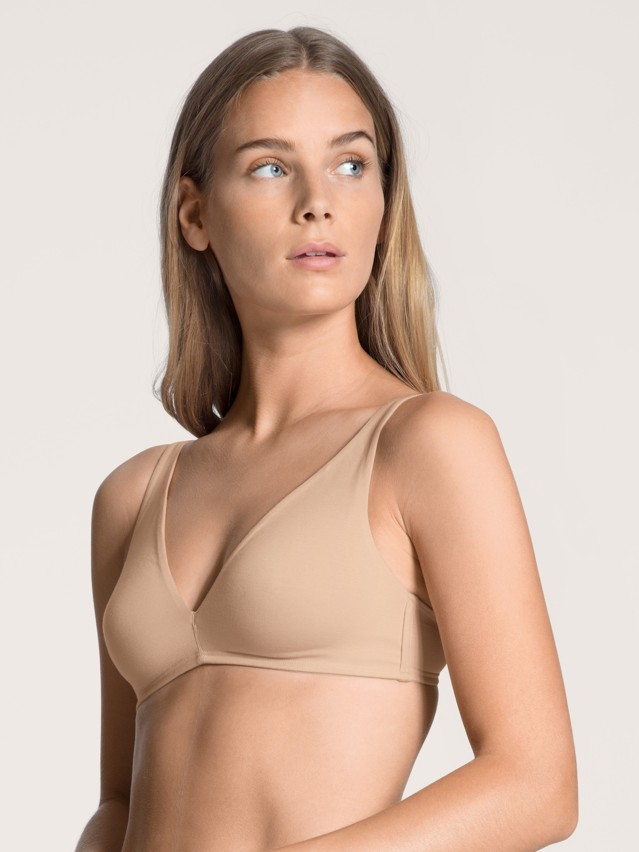 CALIDA Natural Comfort Soft-BH ohne Bügelfür Damen, 75A, Beige, Beste Baumwolle, kompromissloser Komfort für jeden Tag