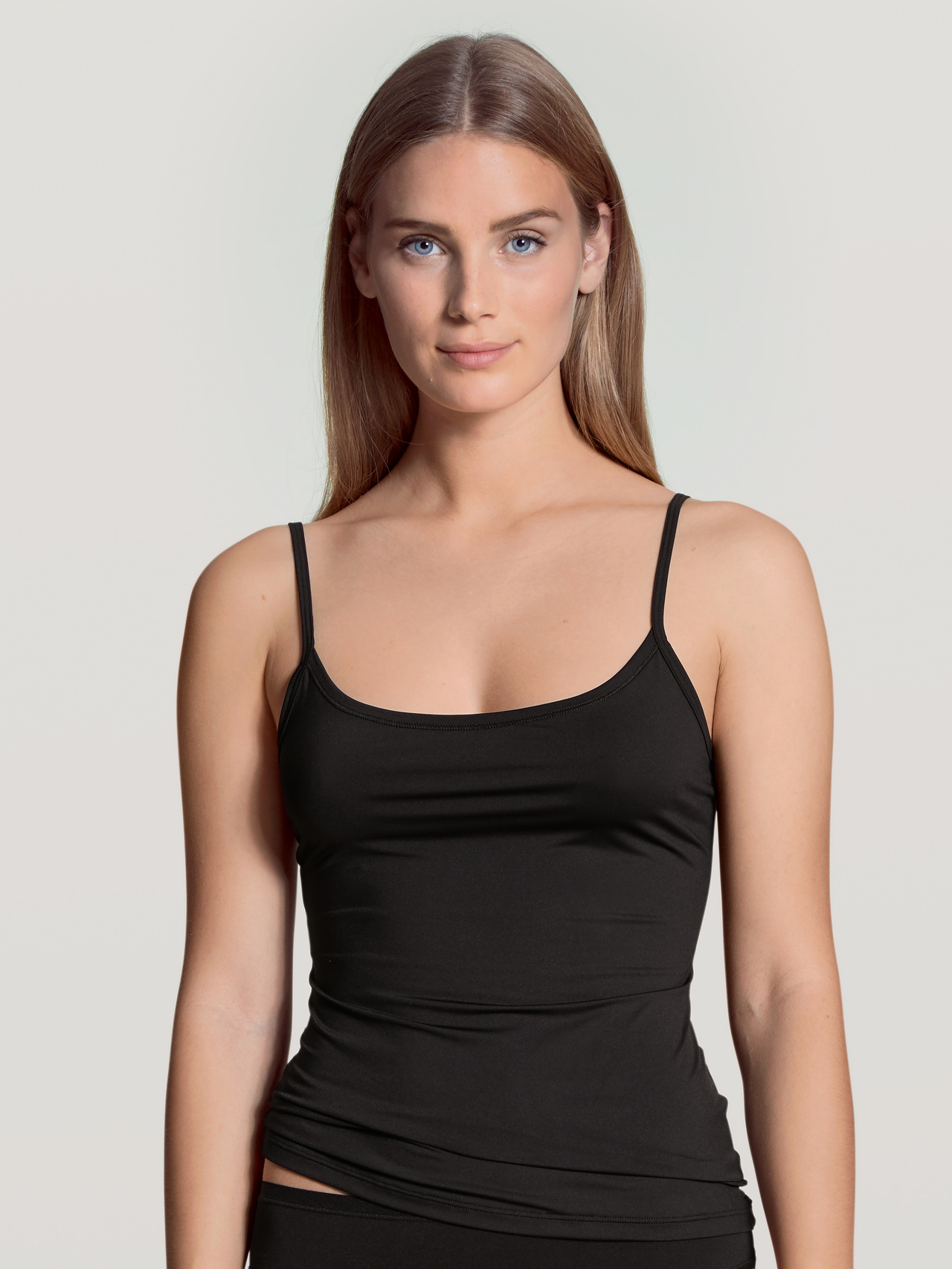 CALIDA Eco Sense Spaghetti-Topfür Damen, S, Schwarz, Geschmeidig zur Haut, gut zur Umwelt