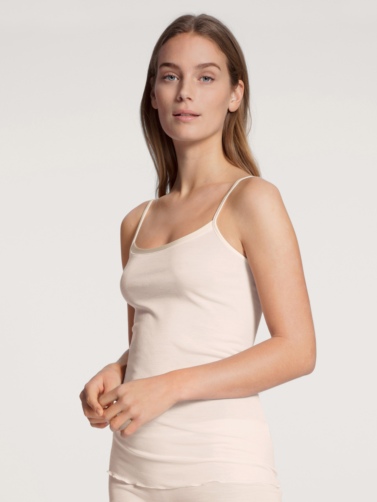 CALIDA True Confidence Spaghetti-Top aus Wolle-Seidefür Damen, S, Beige, Ein Tagtraum aus wärmender Wolle und wertvoller Seide