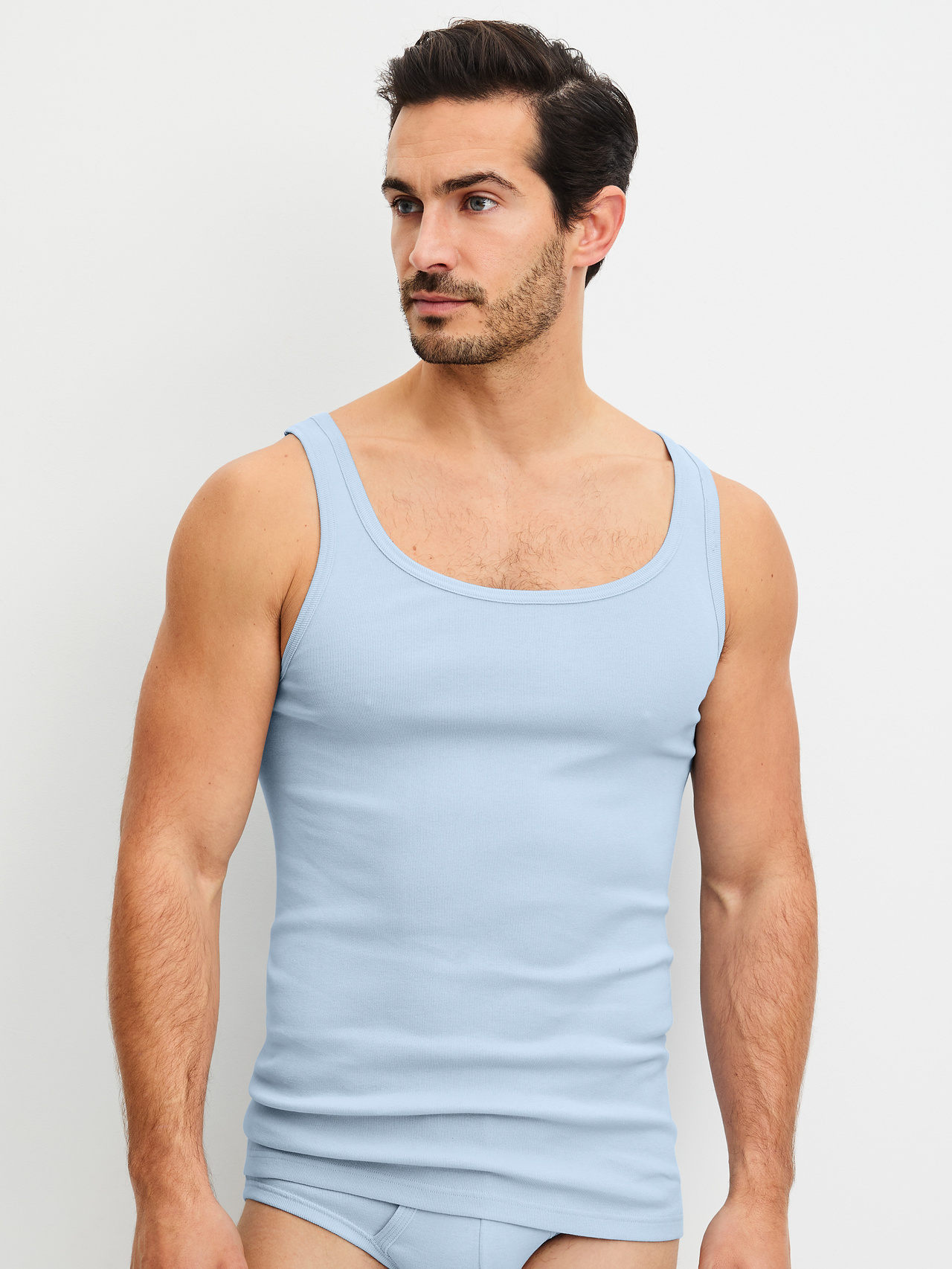 CALIDA Twisted Cotton Tank-Topfür Herren, S, Blau, Zeitlos gut, kompromisslos komfortabel