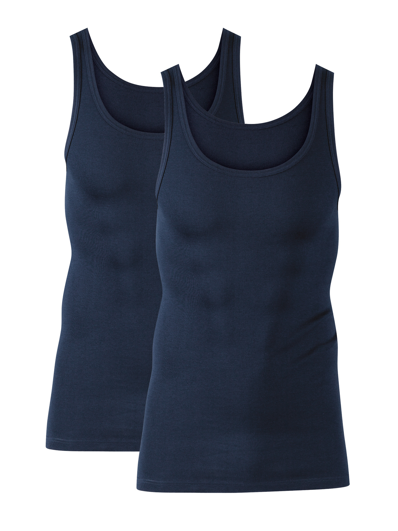 CALIDA Classic Twisted Cotton Tank-Top, 2er-Packfür Herren, S, Blau, Zeitlos gut, kompromisslos komfortabel im Doppelpack
