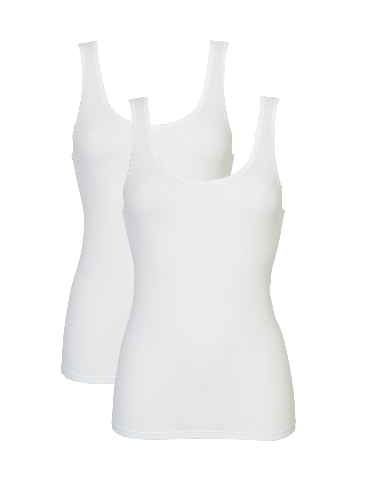 CALIDA Classic Tank-Top, 2er-Packfür Damen, XS, Weiß, Praktischer Doppelpack