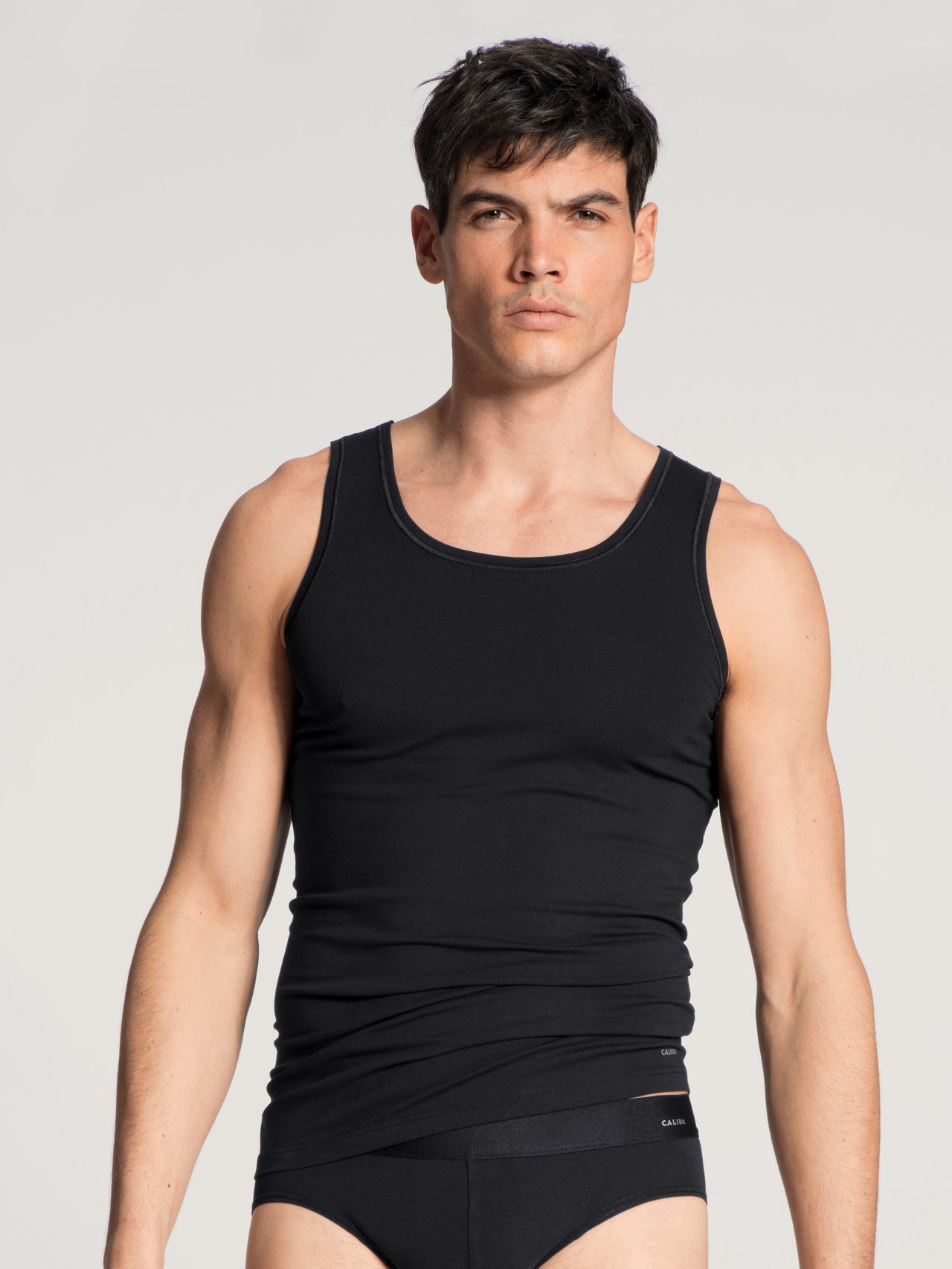 CALIDA Cotton Code Tank-Topfür Herren, M, Schwarz, Dein tägliches Codewort heißt: Komfort