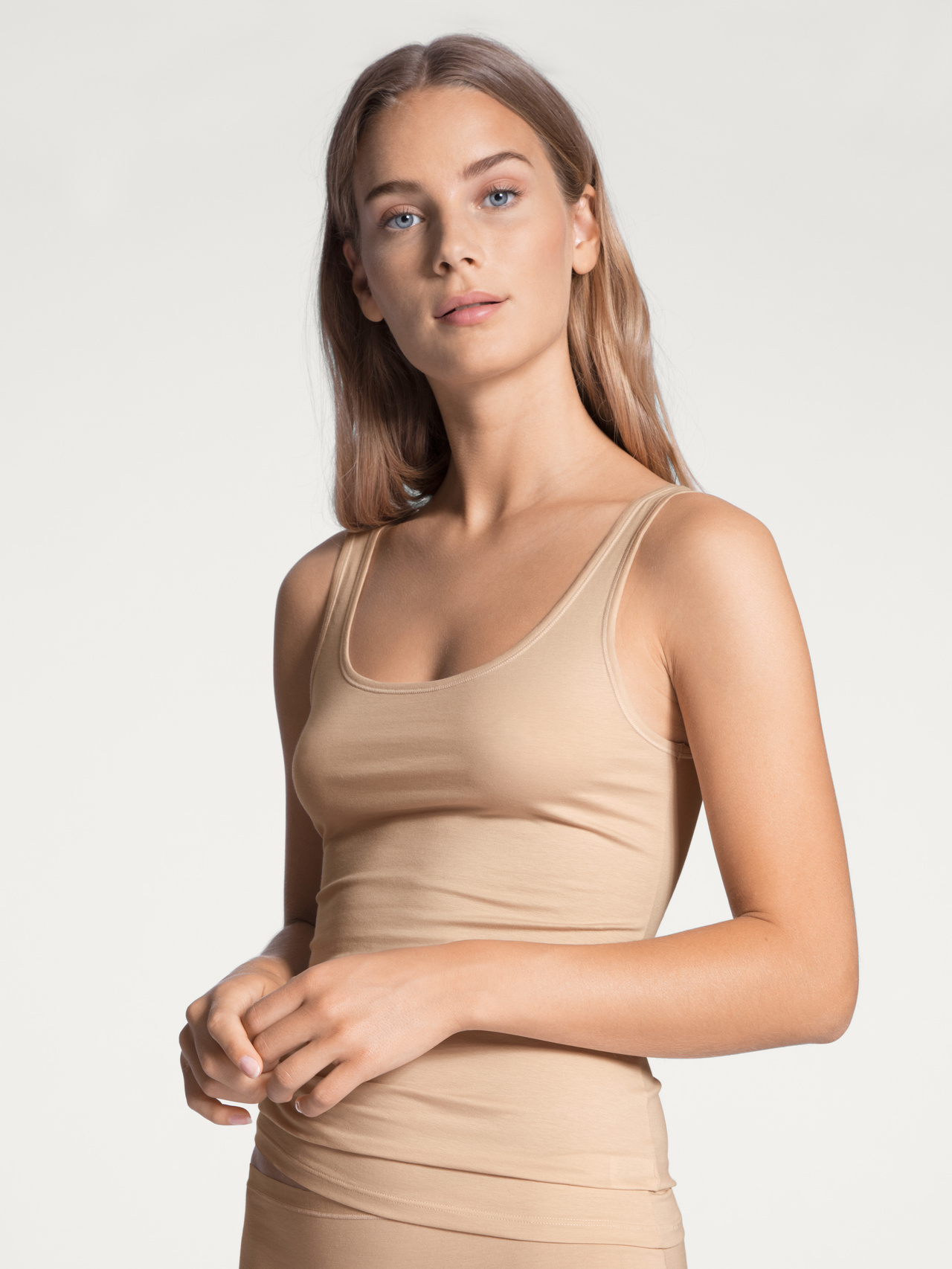 CALIDA Natural Comfort Tank-Topfür Damen, XXS, Beige, Beste Baumwolle, kompromissloser Komfort für jeden Tag