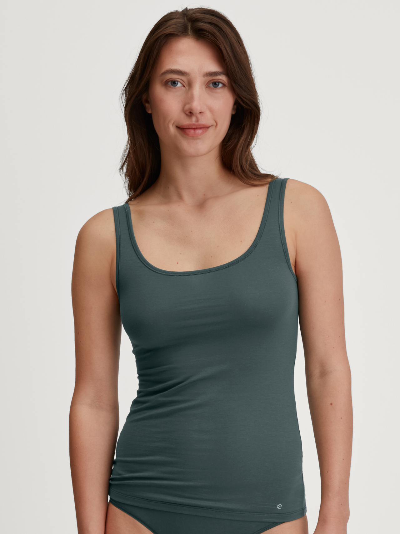 CALIDA Natural Comfort Tank-Topfür Damen, XXS, Grün, Beste Baumwolle, kompromissloser Komfort für jeden Tag