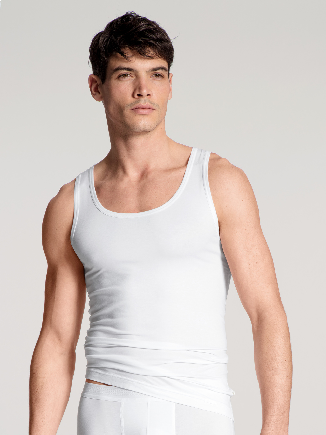 CALIDA Focus Tank-Topfür Herren, XXL, Weiß, Der perfekte Material-Mix, supersoft und funktional