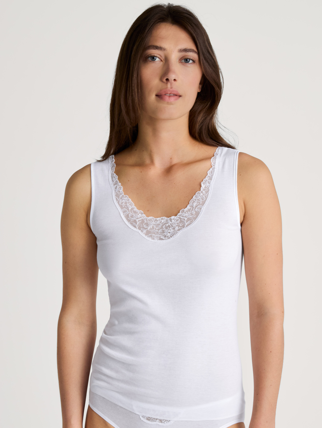 CALIDA Cotton Desire Tank-Topfür Damen, XS, Weiß, Voller Komfort, ohne störende Seitennähte