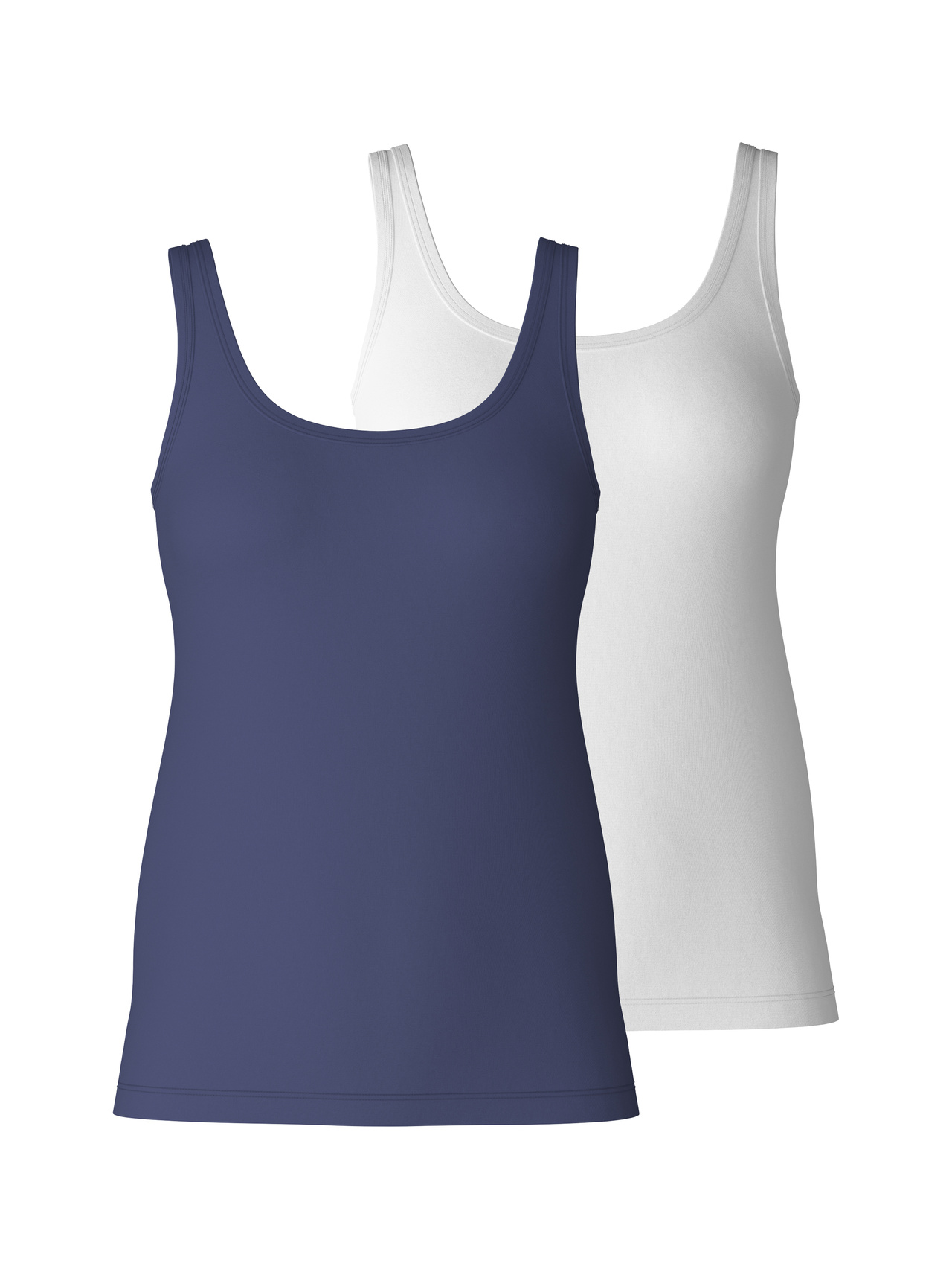 CALIDA Benefit Women Spec. Tank-Top, 2er-Packfür Damen, L, Blau, Wohlgefühl im Doppelpack