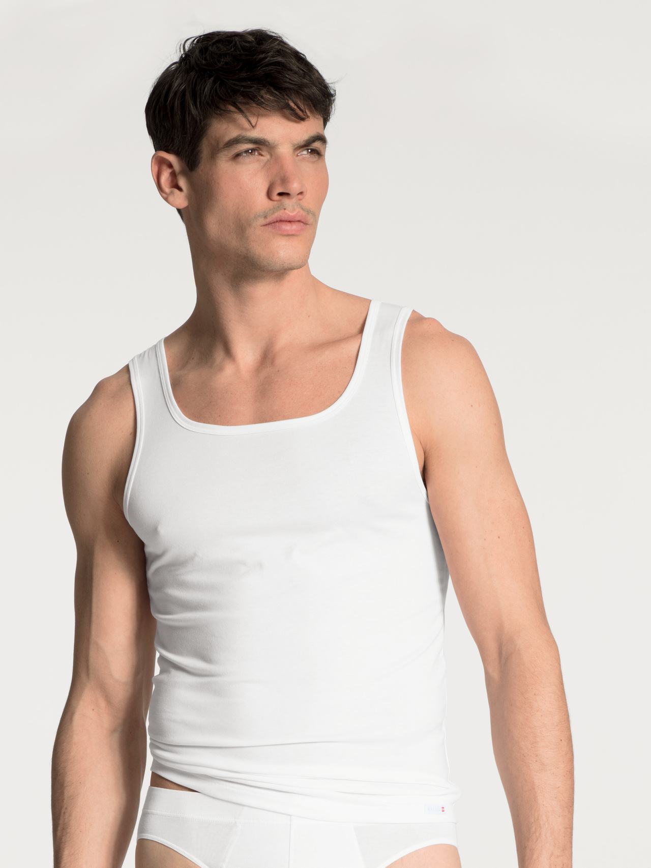 CALIDA Evolution Tank-Topfür Herren, L, Weiß, Baumwoll-Bestseller für jeden Typ und jeden Tag