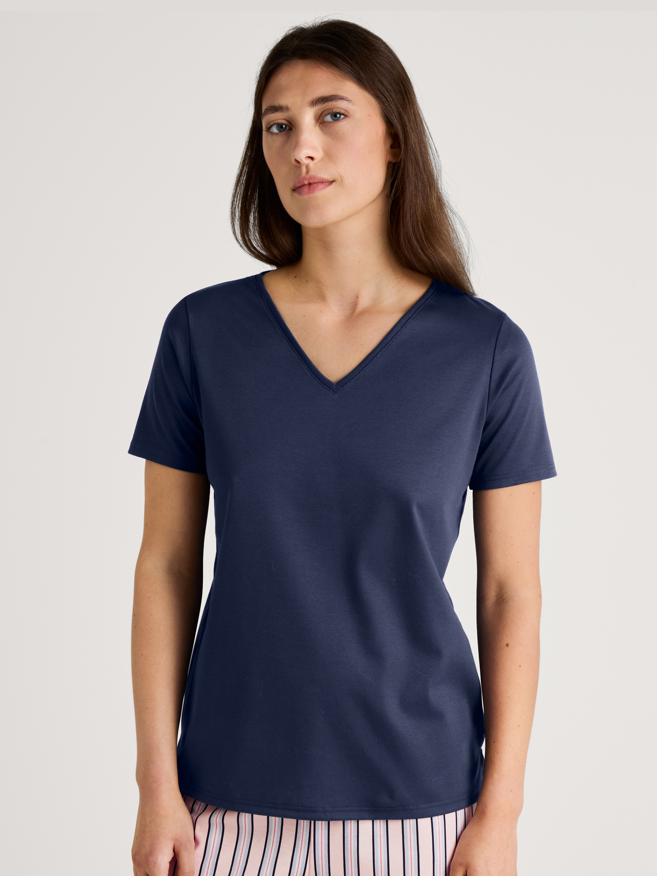 CALIDA Favourites Sleep Kurzarm-Shirtfür Damen, XL, Blau, Mit Mix & Match zu Wohlfühlmomenten