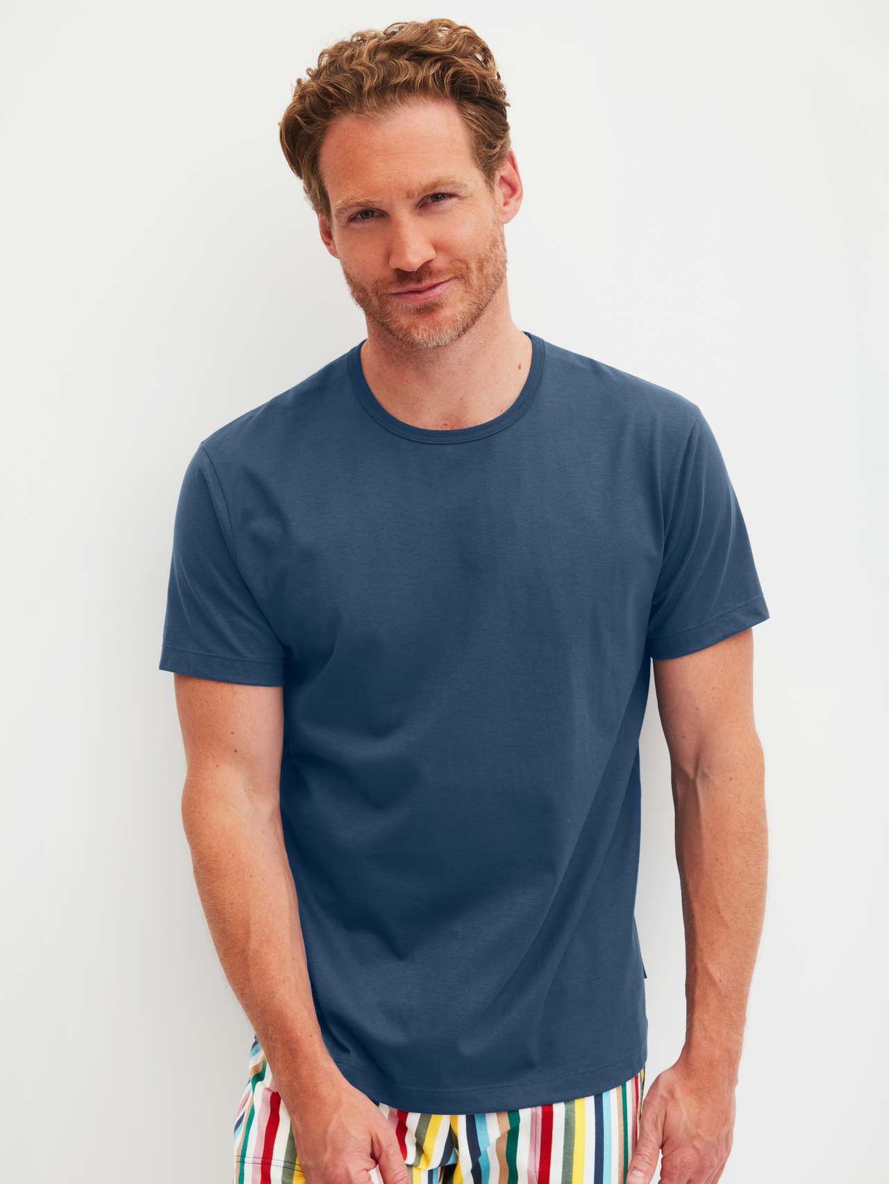 CALIDA RMX Sleep Holiday Kurzarm-Shirtfür Herren, M, Blau, Mit Mix & Match zum persönlichem Wohlfühloutfit