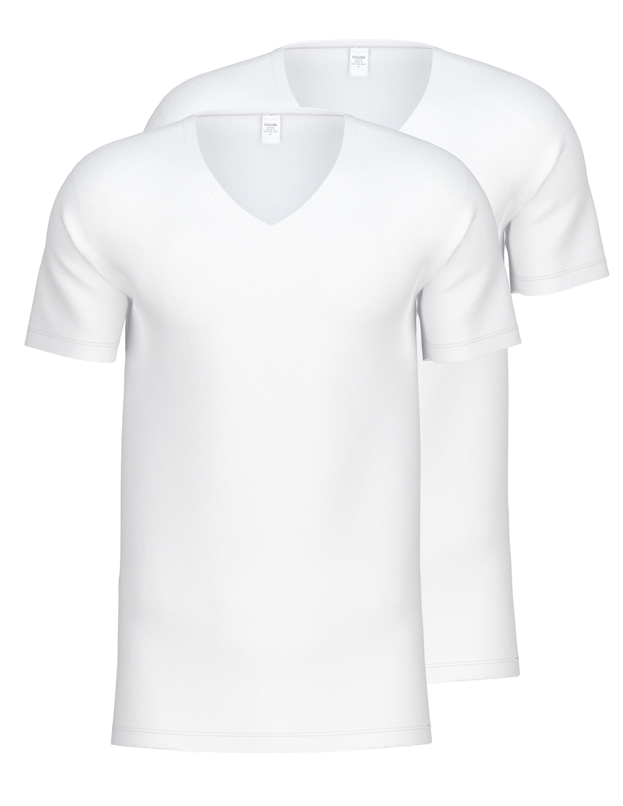 CALIDA Natural Benefit V-Shirt, 2-Packfür Herren, XL, Weiß, Qualität im Vorteilspack