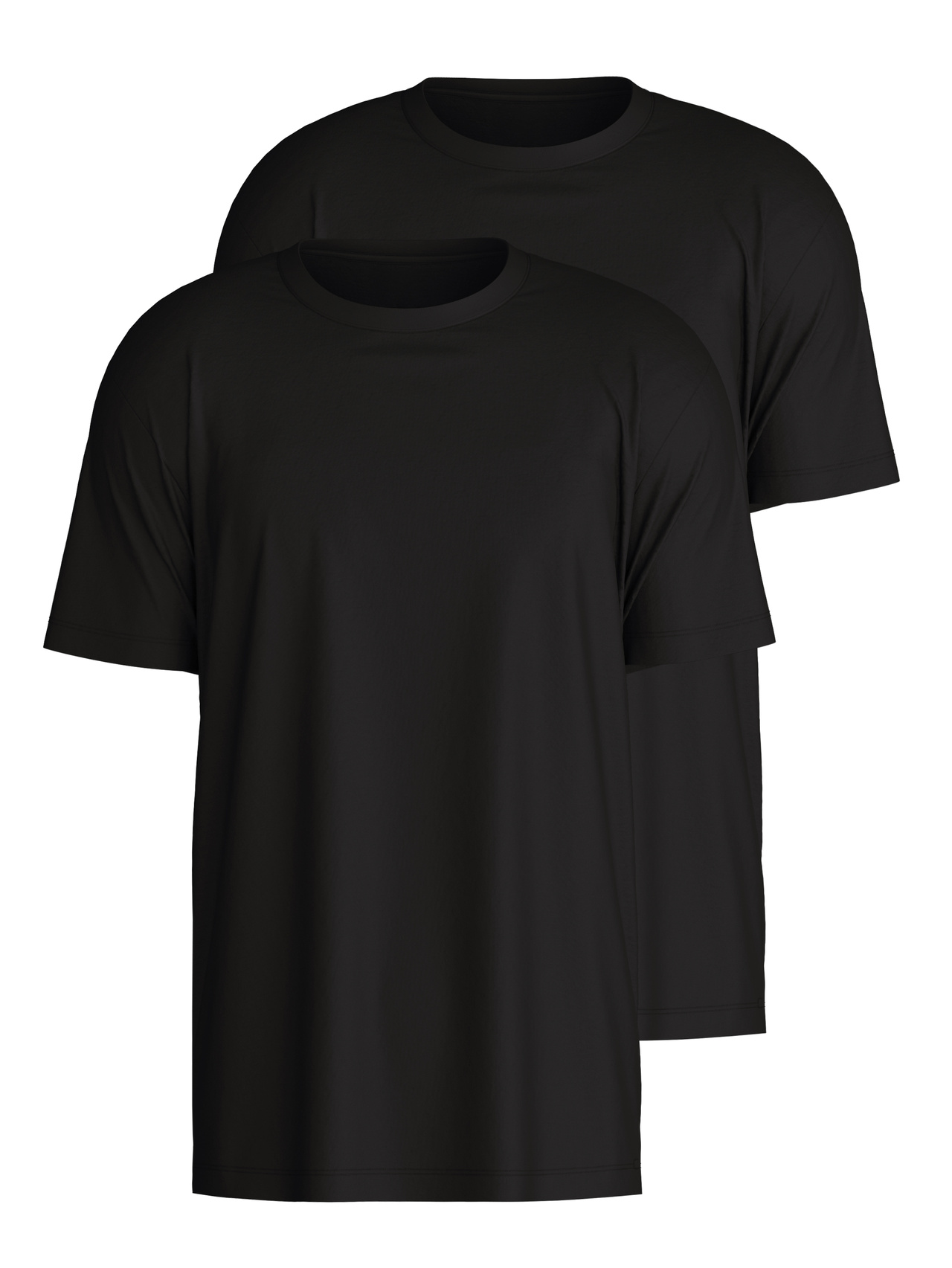 CALIDA Natural Benefit T-Shirt, 2er-Packfür Herren, M, Schwarz, Qualität im Vorteilspack