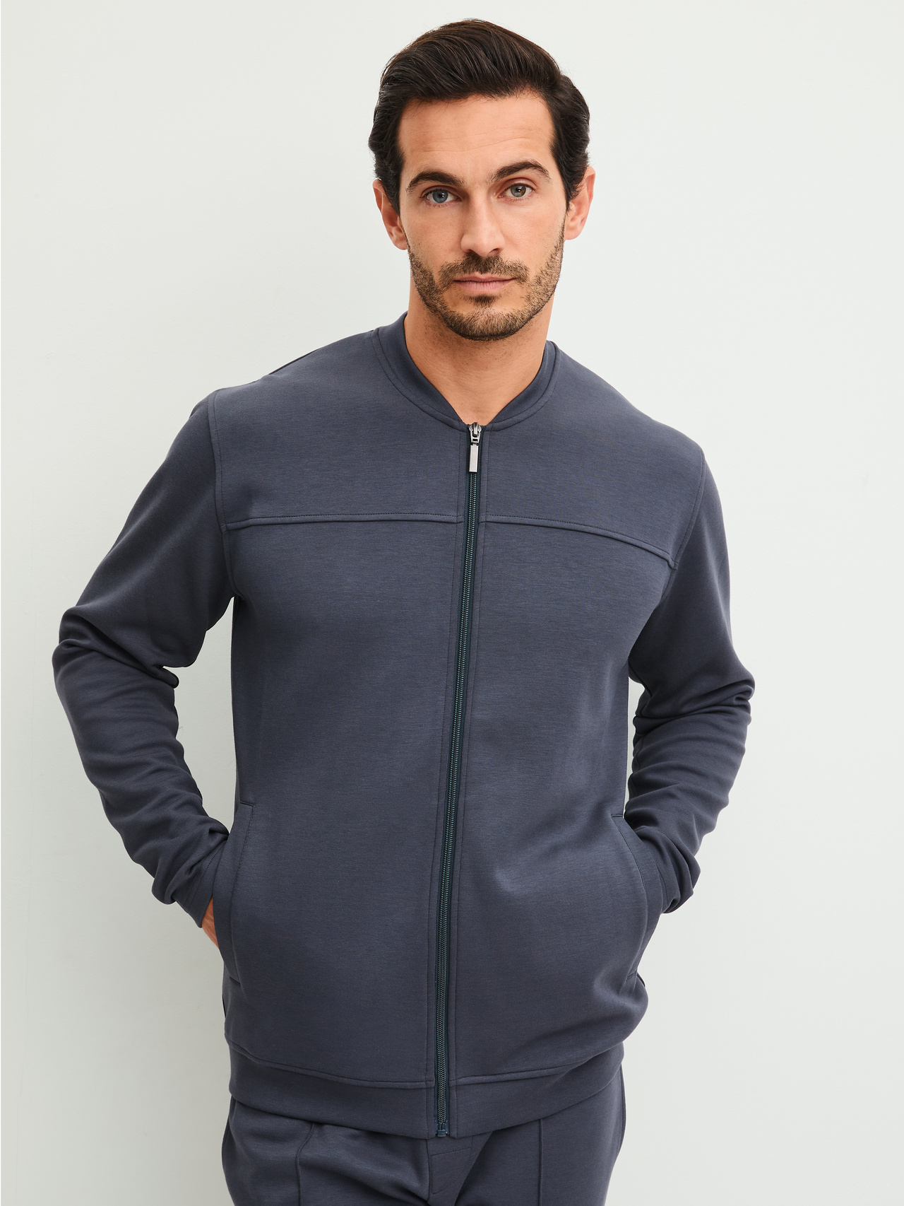 CALIDA RMX Lounge Casual Jackefür Herren, XXL, Grau, Markante Silhouette mit klarer Linienführung und zeitloser Eleganz