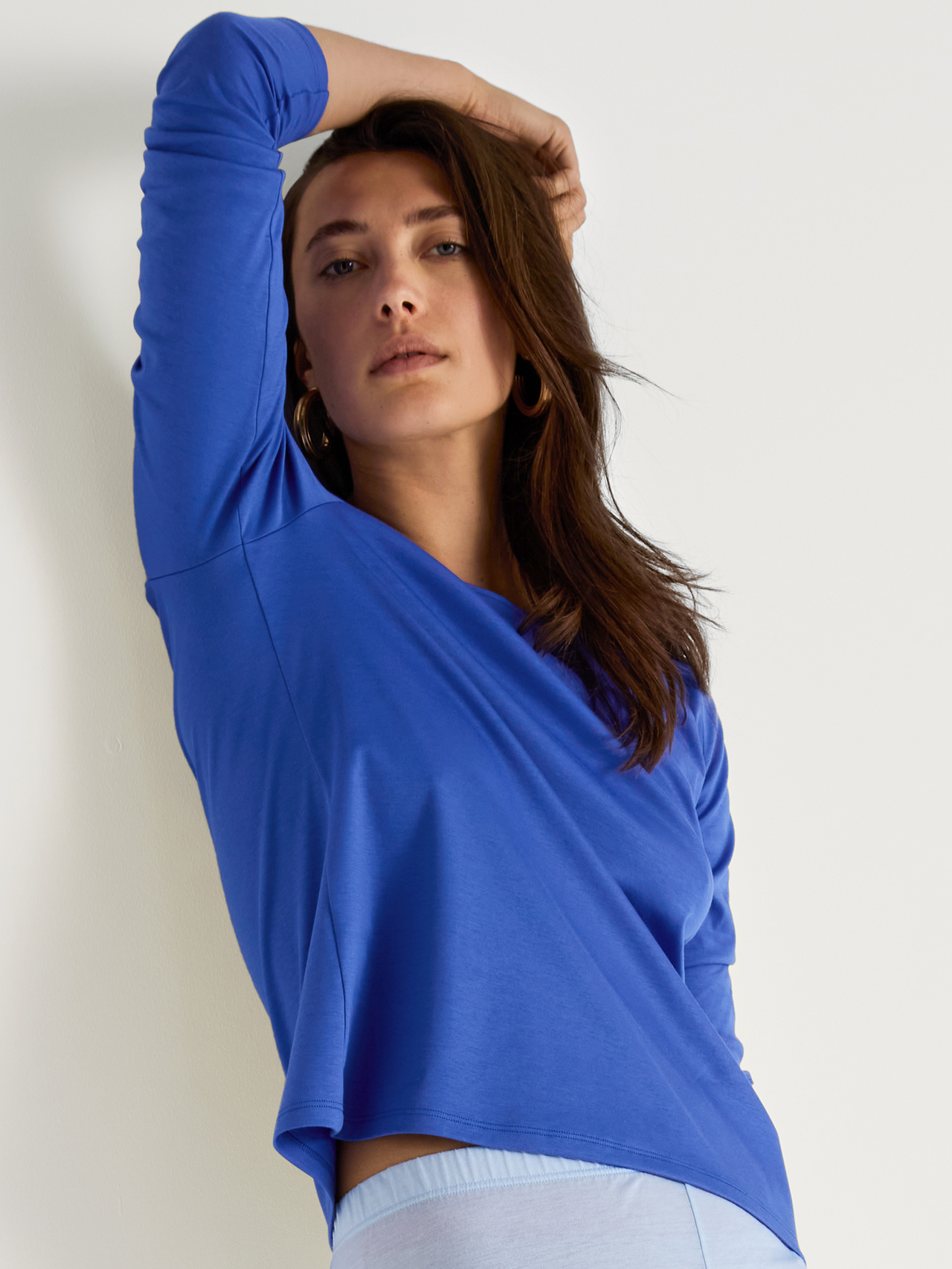 CALIDA Favourites Marine Langarm-Shirtfür Damen, XXS, Blau, Schlicht, bequem & hautfreundlich im Mix & Match-Design